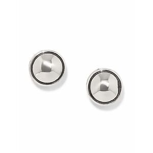 Brighton Contempo Nuevo Silver Circle Post Stud Earrings NWT Classic Round